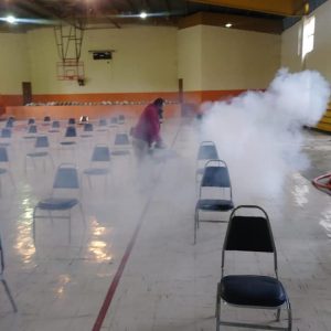 Acciones de sanitización de viviendas, espacios públicos y calles en la Ciudad