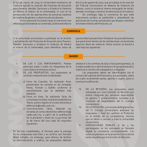 Revisión y Actualización del Protocolo de Actuación para Prevenir, Atender, Sancionar y E