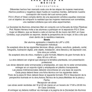 Invita Escuela de Artes Plásticas a Participar en la Exposición POV Eres Mujer en México