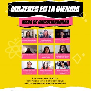 Invita UAdeC al Foro “Mujeres en la Ciencia” este 8 de Marzo 1