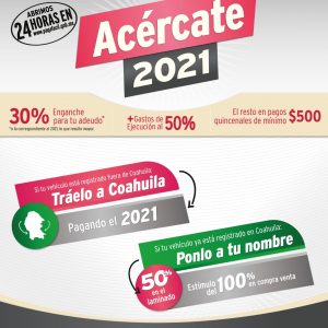 APROVECHA LOS PROGRAMAS DE CONTROL VEHICULAR Y PONTE AL CORRIENTE