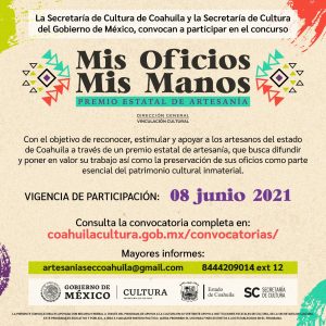 COAHUILA MANTIENE ABIERTA LA CONVOCATORIA DEL PREMIO ESTATAL DE ARTESANÍA ‘MIS OFICIOS, MIS MANOS’