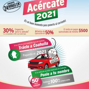 REGISTRA TU AUTO EN COAHUILA, O SI YA ESTÁ REGISTRADO ¡PONLO A TU NOMBRE Y APROVECHA LOS DESCUENTOS!