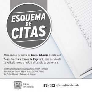 AGENDA TU CITA EN LA ADMINISTRACIÓN LOCAL MÁS CERCANA Y EVITA FILAS EN COAHUILA