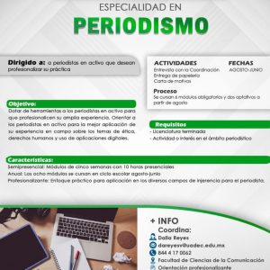 Cursa en la UAdeC la Especialidad en Periodismo1