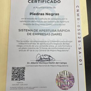 Logra Piedras Negras validación en Sistema de Apertura Rápida de Empresas