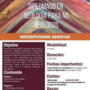 Forma parte del Diplomado en Geología para no Geólogos