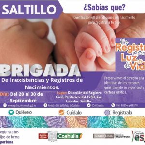 INVITA REGISTRO CIVIL COAHUILA A BRIGADA DE INEXISTENCIAS Y REGISTRO DE NACIMIENTOS EN SALTILLO1