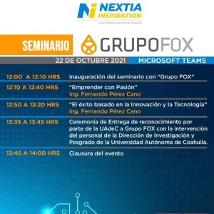 Convoca Dirección de Investigación y Posgrado de la UAdeC al Seminario con Grupo FOX