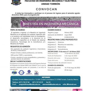 Cursa en la UAdeC la Maestría en Ingeniería Mecánica