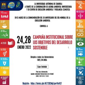 Convoca UAdeC a Participar en la Campaña Institucional Sobre los Objetivos del Desarrollo Sostenible