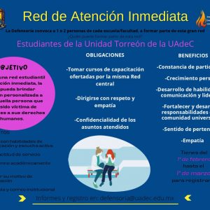 Participa en la Red de Atención Inmediata que Promueve la Defensoría de los Derechos Humanos
